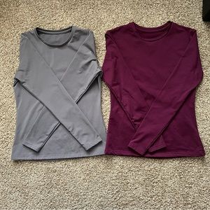 Thermal Long Sleeves Gray & Burgundy Size XS